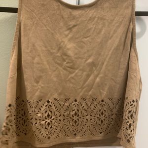 2 for 15 || Brown/ Tan Laser Print Crop Top